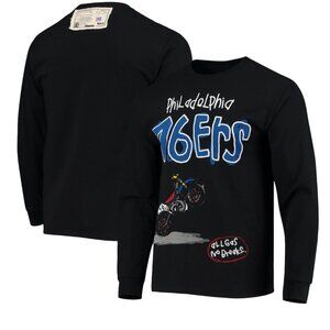 After School Special Philadelphia 76ers Wordmark Long Sleeve Cotton T-Shirt XL